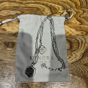 Kendra Scott silver platinum drusy necklace